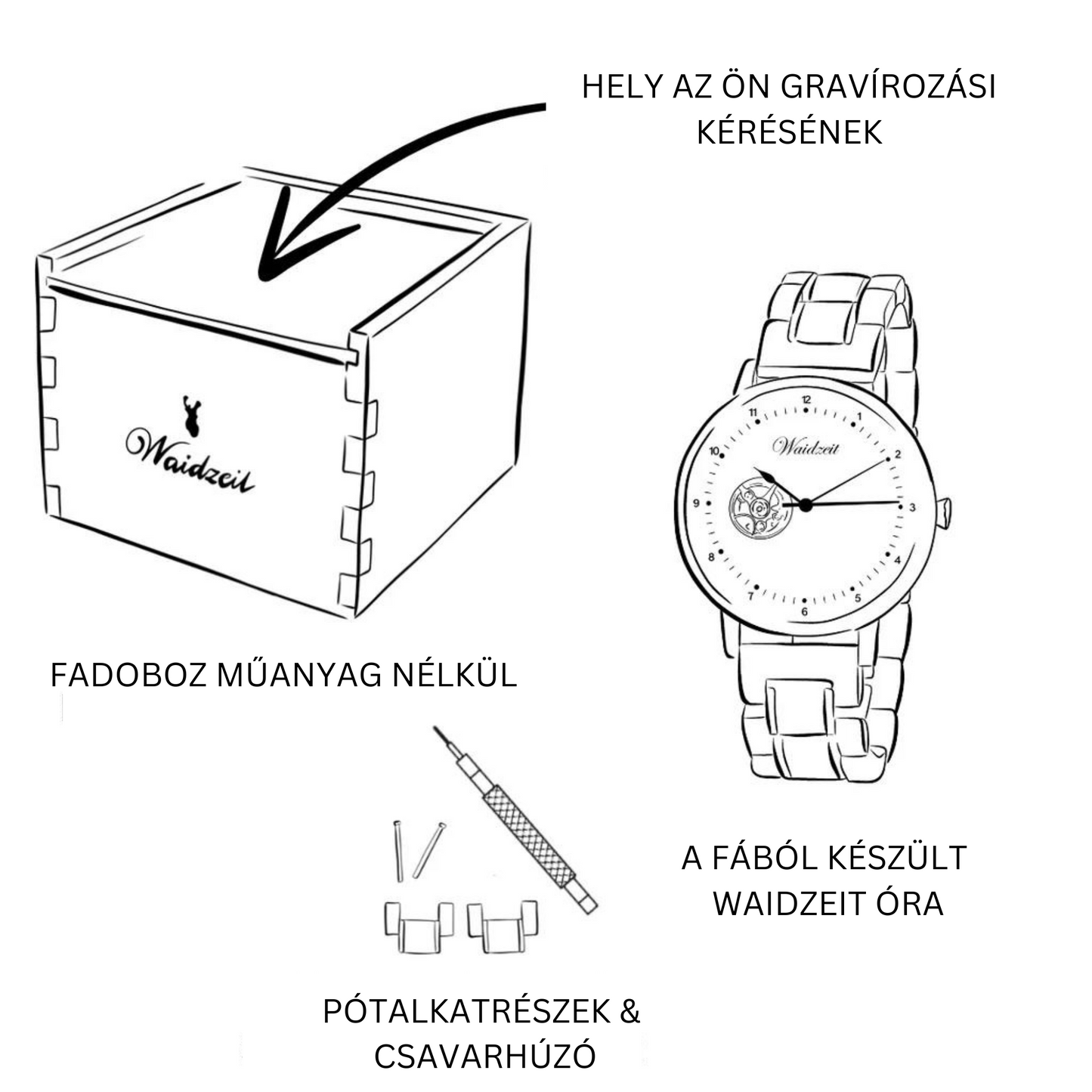 Férfi fa karóra Max