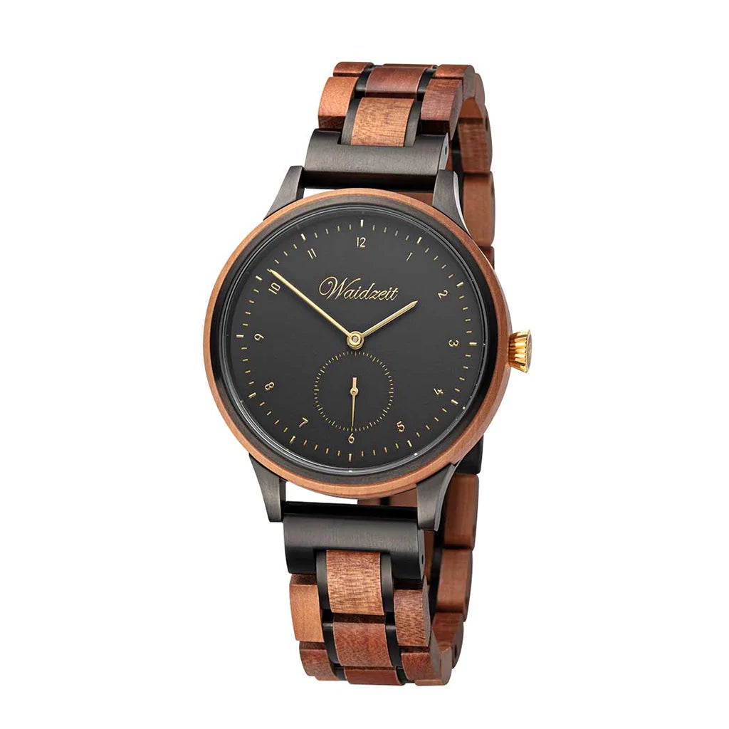 Női fa karóra Cherry Black
