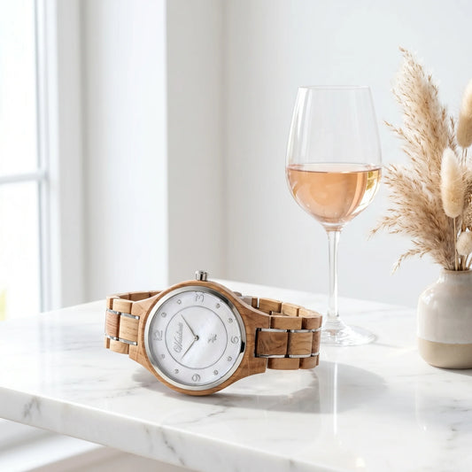 Barrique Wine Blanc női fa karóra