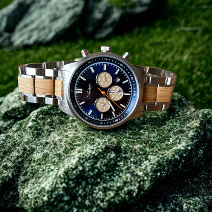 Férfi fa karóra Strengh Chronograph