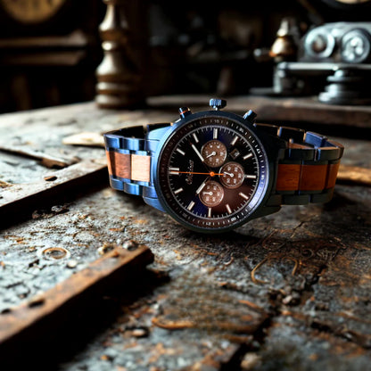 Férfi fa karóra Confidence Chronograph