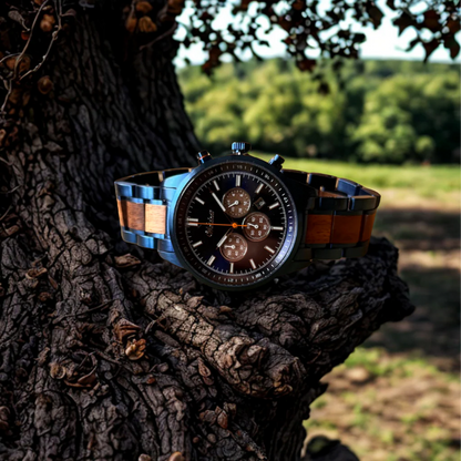 Férfi fa karóra Confidence Chronograph