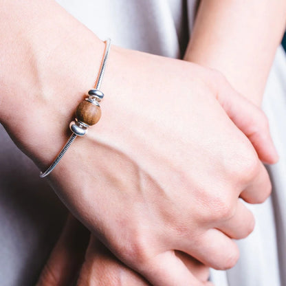 Waidzeit ezüst karkötő: Diófa és sterling ezüst