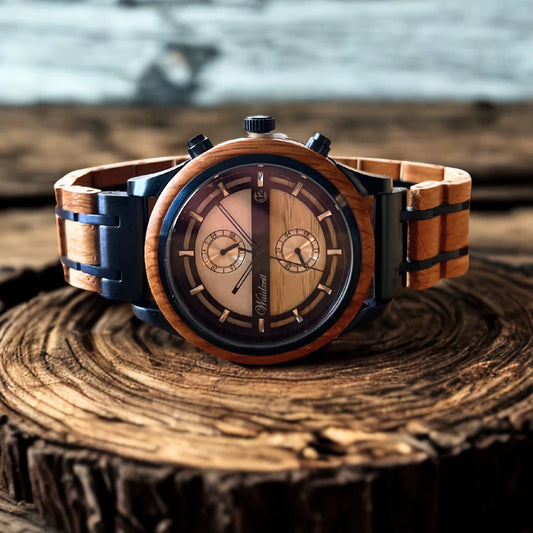 Bieruhr blau férfi fa karóra