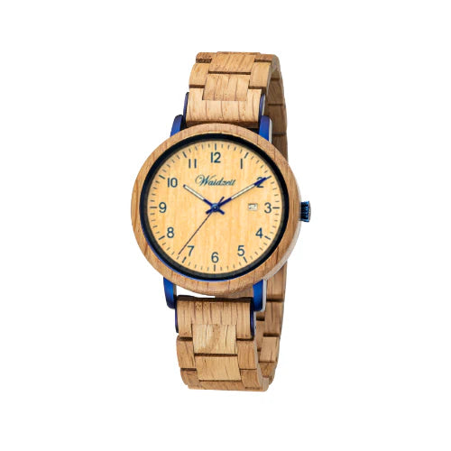 Pánske drevené hodinky Waidzeit Markus z dubového dreva s klasickým dizajnom a kvalitným spracovaním