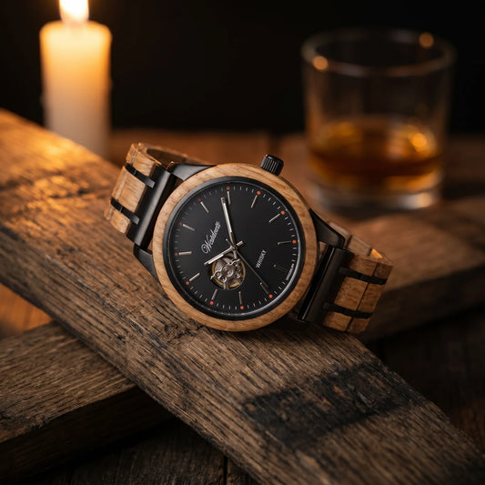 Whisky Bourbon férfi automata fa karóra