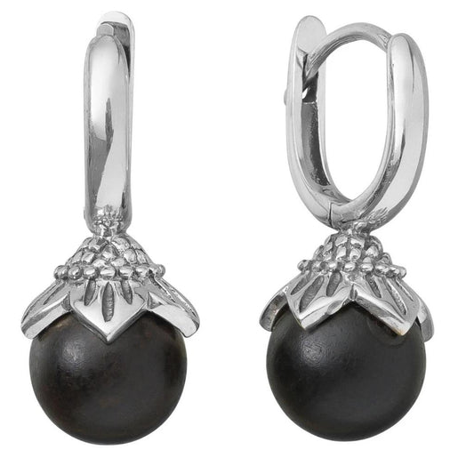 strieborné náušnice eben