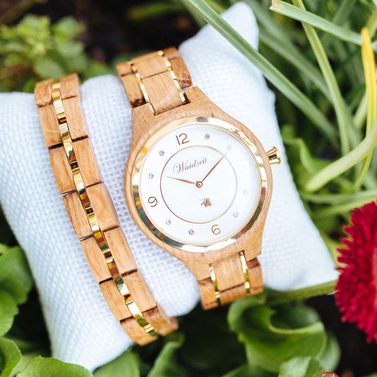 Barrique Wine Champagne női fa karóra