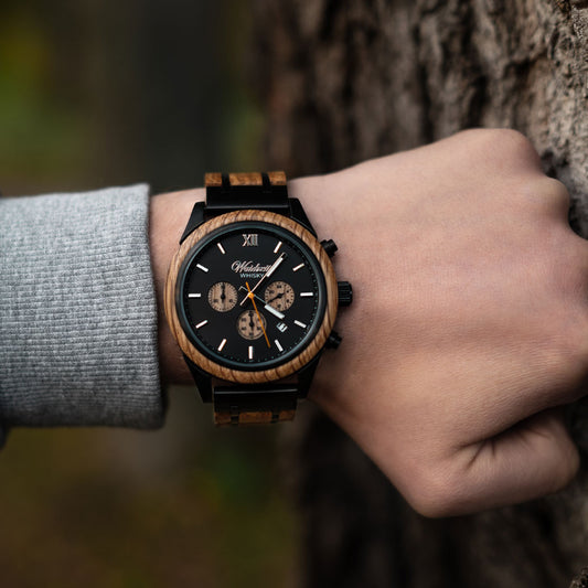 drevene hodinky pre muža