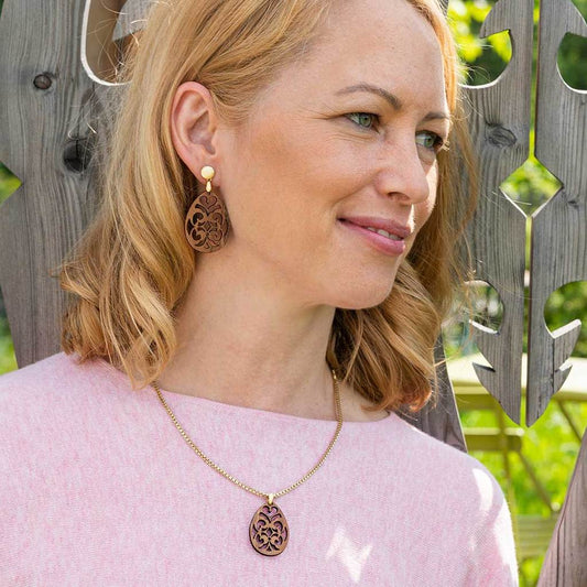 Drevené náušnice visiace